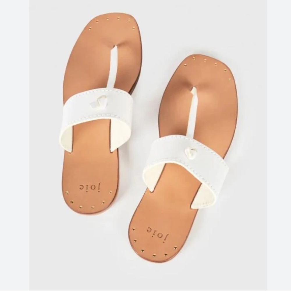 Joie Baylin Leather Sandals in White Size 37